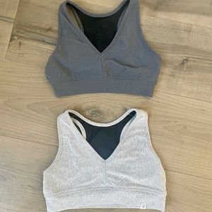 Five Dancewear - 2 Bra Tops - Child XL - Charcoal Gray and Light Gray